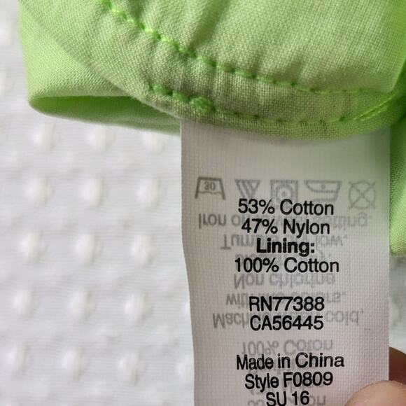 J.Crew L Neon Green Lace Skirt Cotton Blend Lined NWT Bright Summer Spring - Picture 4 of 4